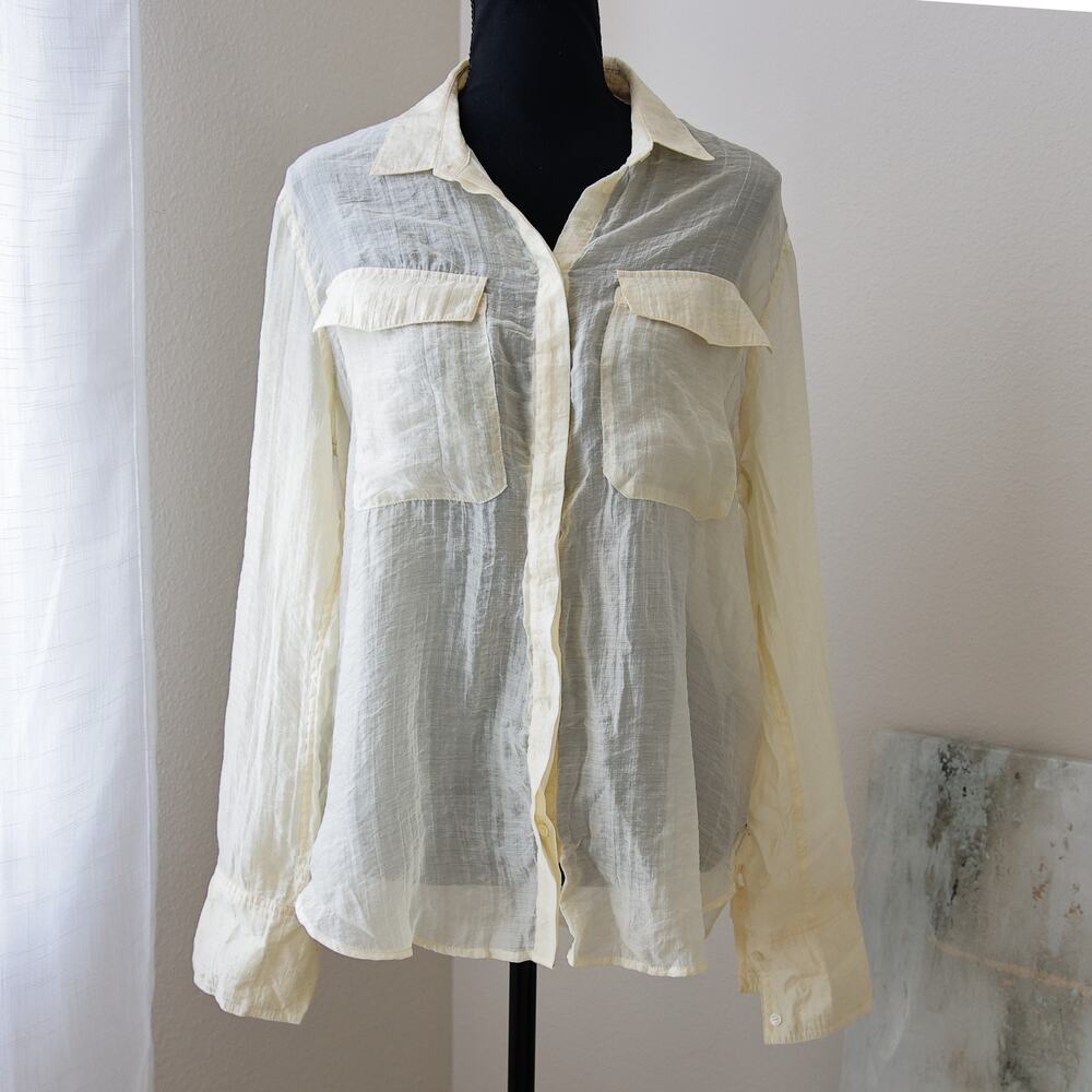 Scotch & Soda sheer button down blouse size M
